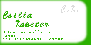 csilla kapeter business card